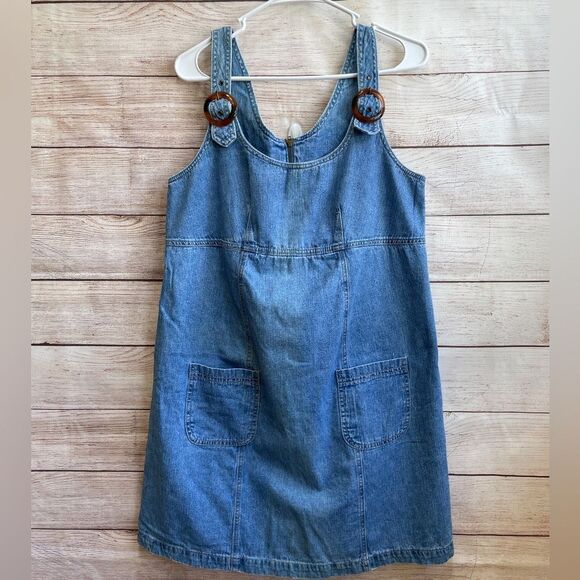 COPY - VINTAGE PARIS BLUES DENIM MATERNITY DRESS - Picture 1 of 4
